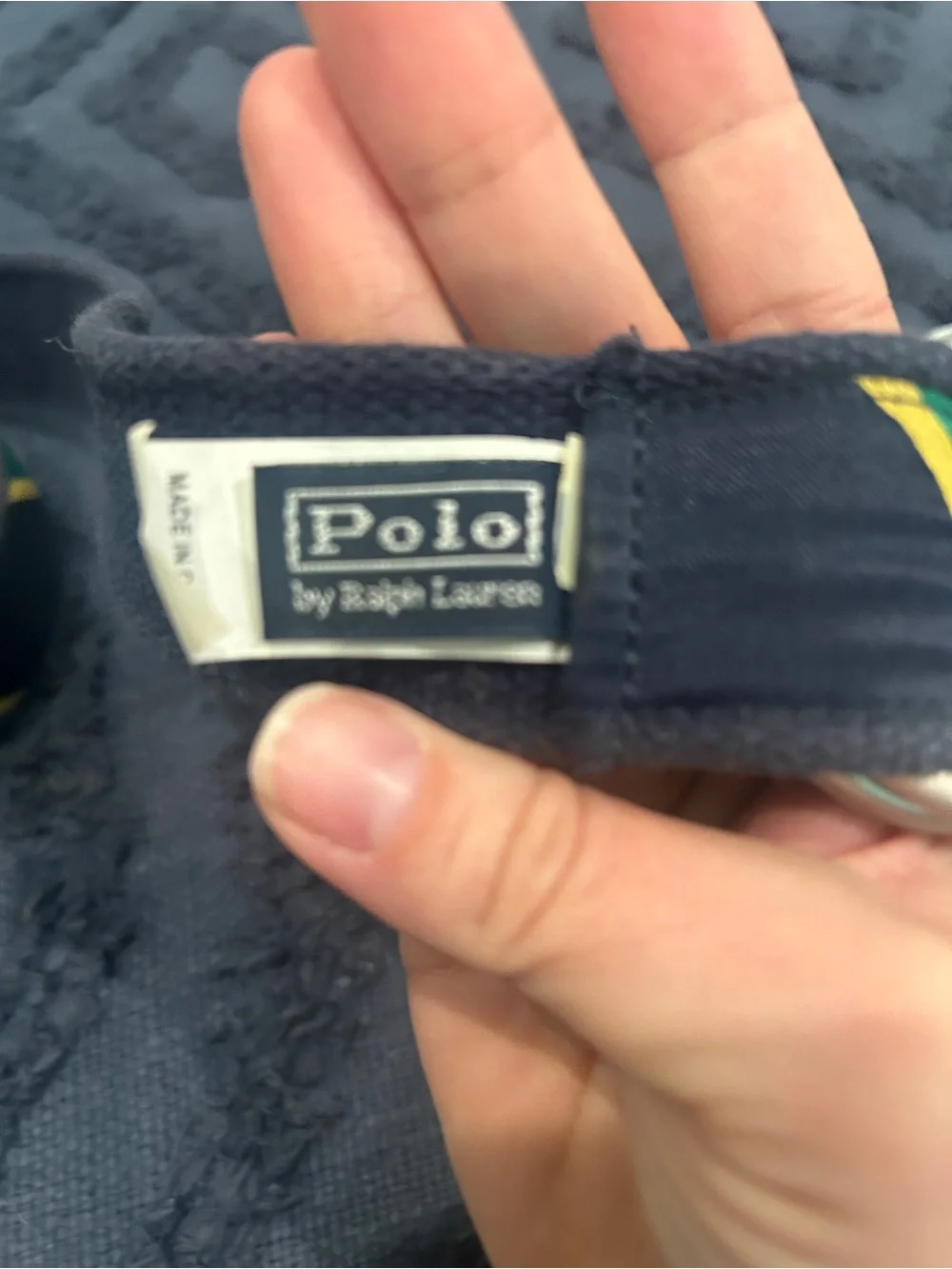 Polo Ralph Lauren Blue, Green & Yellow Stripe D-Ring Belt